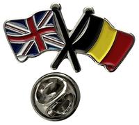 NWFlags Union Jack & Belgium Pin Badge | Friendship Flag | Small Lapel Badge | Metal and Enamel
