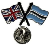 NWFlags Union Jack & Botswana Pin Badge | Friendship Flag | Small Lapel Badge | Metal and Enamel