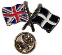 NWFlags Union Jack & Cornwall Pin Badge | Friendship Flag | Small Lapel Badge | Metal and Enamel Lapel pin badge accesory ideal for business meetings | With butterfly Clasp | Size : 30mm x 18mm