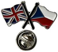 NWFlags Union Jack & Czech Republic Pin Badge | Friendship Flag | Small Lapel Badge | Metal and Enamel Lapel pin badge accesory ideal for business meetings | With butterfly Clasp | Size : 30mm x 18mm