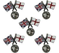 NWFlags Union Jack & England Pin Badge | Friendship Flag | Small Lapel Badge | Metal and Enamel (5 Pack)
