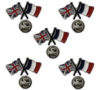 NWFlags Union Jack & France Pin Badge | Friendship Flag | Small Lapel Badge | Metal and Enamel (5 Pack)