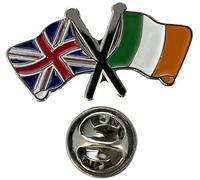 NWFlags Union Jack & Ireland Pin Badge | Friendship Flag | Small Lapel Badge | Metal and Enamel