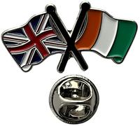 NWFlags Union Jack & Ivory Coast Pin Badge | Friendship Flag | Small Lapel Badge | Metal and Enamel Lapel pin badge accesory ideal for business meetings | With butterfly Clasp | Size : 30mm x 18mm