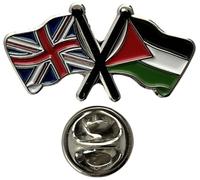NWFlags Union Jack & Palestine Pin Badge | Friendship Flag | Metal Enamel Lapel Pin