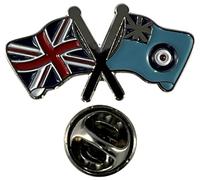 NWFlags Union Jack & RAF Ensign Pin Badge | Friendship Flag | Small Lapel Badge | Metal and Enamel Lapel pin badge accesory ideal for business meetings | With butterfly Clasp | Size : 30mm x 18mm