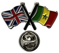 NWFlags Union Jack & Senegal Pin Badge | Friendship Flag | Small Lapel Badge | Metal and Enamel