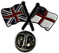 NWFlags Union Jack & White Ensign Pin Badge | Friendship Flag | Small Lapel Badge | Metal and Enamel