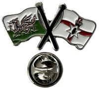NWFlags Wales & Northern Ireland Pin Badge | Friendship Flag | Small Lapel Badge | Metal and Enamel