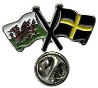 NWFlags Wales & St. David's Cross Pin Badge | Friendship Flag | Small Lapel Badge | Metal and Enamel