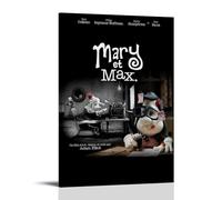 NWFWZP Mary And Max Classic Popular Anime And Animation Canvas Poster Wall Art Decorative Painting Bedroom Painting Posters 24x36inch(60x90cm) Frame-style