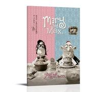 NWFWZP Mary And Max Classic Popular Anime And Animation Canvas Poster Wall Art Decorative Painting Bedroom Painting Posters 12x18inch(30x45cm) Frame-style