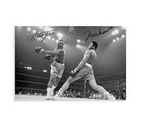 NWGACS Muhammad Ali Joe Frazier Autograph Canvas Poster Bedroom Decor Sports Landscape Office Room Decor Gift Unframe-style 12x18inch(30x45cm)