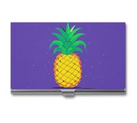 NWGHM Business Card Holder for Men Women Psych Pineapple Quote Business Card Case Pocket Card Holders Name Card Holder Slim Metal Business Card Organizer Business Card Carrier, silver, 3.7x2.2x0.3