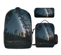 NWGHM Looking Up at The Stars Backpack Set with Lunch Box Pencil Case Travel Laptop Backpack Casual Daypack for Men Women, White, One Size, Daypack Backpacks