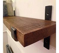 NWHJ Solid Wood Wall Mounted Shelves With 2 Black Metal Brackets, Large Wall Shelf For Bedroom Kitchen Office, Heavy Duty (Size : L100xW35cm)