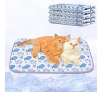 NWK 4pcs Dog Cooling Mat Ice Silk Cooling Mat for Dogs & Cats Portable & Washable Pet Blanket, Car Seats, Beds for Summer(Medium (27.5'' x 20'' x 0.3''),Purple)