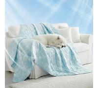 NWK Dog Cooling Blanket, Ice Silk Cool to Touch Material, Bed Cover, Furniture Protector Couch Sofa for Summer, Anxiety Relief-Machine Washable(Blue Ocean,60'' X 80'')