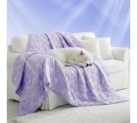 NWK Dog Cooling Blanket, Ice Silk Cool to Touch Material, Bed Cover, Furniture Protector Couch Sofa for Summer, Anxiety Relief-Machine Washable(Purple,60'' X 80'')