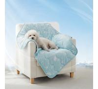 NWK Dog Cooling Blanket, Q-Max>0.345, Ice Silk Cool to Touch Material, Bed Cover, Furniture Protector Couch Sofa for Summer, Anxiety Relief-Machine Washable (Ocean Blue, 75CM*100CM)