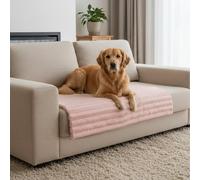 NWK Fluffy Self Warming Cat Mat, Heated Cat Blanket, Thermal Dog Mat, Washable, Non-Slip Bottom for Sofa & Crate & Kennel & Car Seat (Blush Pink, X-Large (114cm X 70cm X 1.8cm))