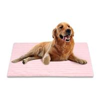 NWK Fluffy Self Warming Cat Mat, Heated Cat Blanket, Thermal Dog Mat, Washable, Non-Slip Bottom for Sofa & Crate & Kennel & Car Seat (Blush Pink, Large (86cm X 56.5cm X 1.8cm))
