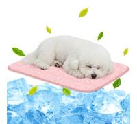 NWK Pet Cooling Mat -Q-Max>0.345 Ice Silk Cooling Mat for Dogs & Cats Portable & Washable Pet Cooling Blanket, Car Seats, Beds for Summer (Pink Cat, 70cm X 50cm X 0.75cm)