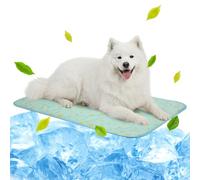 NWK Pet Cooling Mat -Q-Max>0.345 Ice Silk Cooling Mat for Dogs & Cats Portable & Washable Pet Cooling Blanket, Car Seats, Beds for Summer (Green Fruit, 100cm X 70cm X 0.75cm)