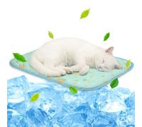 NWK Pet Cooling Mat -Q-Max>0.345 Ice Silk Cooling Mat for Dogs & Cats Portable & Washable Pet Cooling Blanket, Car Seats, Beds for Summer (Green Fruit, 50cm X 40cm X 0.75cm)