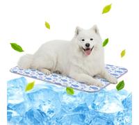 NWK Pet Cooling Mat -Q-Max>0.345 Ice Silk Cooling Mat for Dogs & Cats Portable & Washable Pet Cooling Blanket, Car Seats, Beds for Summer (Purple Fish, 100cm X 70cm X 0.75cm)
