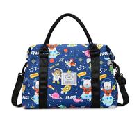 NWLR Travel Duffle Weekender Overnight Gym Bag for Women, Colorful Triangle, Astronaut Space, 16.53x6.3x10.63 inches, Trolley Sleeve Bag With Dry and Wet Separated Pocket