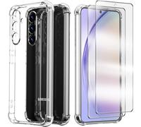 NWNK13 Clear Case for Samsung Galaxy A34 5G Case with 2 Tempered Glass Screen Protector, Soft Bumper Flexible Edge Anti-Scratch Silicone Phone Case Cover Transparent for Samsung A34