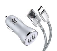 NWNK13 Fast Car Charger for Google Pixel 7 / 7A / 6A / 6/6 Pro / 8 / 8Pro / 8a Mobile Phone in Car Charger 2 Port USB Adapter Fast Charging 4.8A with 1mt Type C USB Cable Lead Wire for Pixel 7Pro
