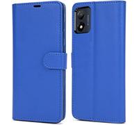 NWNK13 For Motorola Moto E13 Case Leather Wallet Book Flip Folio Stand View Phone Cover with Card Slots Kickstand for Motorola E13 (Blue, Motorola Moto E13)