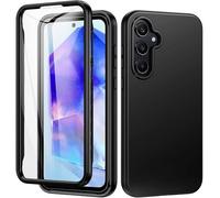 NWNK13 For Samsung Galaxy S26 Case Crystal Clear Slim Fit Front & Back 360° Case Built-in Screen Protector Full Body Silicone Gel Mobile Phone Cover for Samsung S26 (Black)