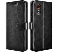 NWNK13 For Samsung Galaxy Xcover7 Case Leather Wallet Book Flip Stand View Phone Cover with Card Holder Slots Compatible with Galaxy X Cover 7 (Black)