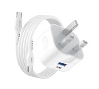 NWNK13 Motorola E15 / E14 / E13 Phone Charger USB C Plug 20W PD Fast Charger Wall Adapter Type C & USB A for G05/G04/G13/G14/G15/G22/G23/G24/G34/G54/G10/G20/G30/G31/G41/G62/G82 /G60 (Plug & Cable)