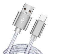 NWNK13® Type C USB Cable Compatible for Huawei Mate 20 / Mate 20 Lite/Mate 20 Pro Silver 2.0A Premium Fast Charging & Sync Lead Nylon Braided USB-C to USB-A Charger Cable [ 3M ]