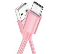 NWNK13 USB C Cable Type C Fast Charging Cable for For Samsung Galaxy Xcover 7 / Xcover 5 / Xcover 4S / XCover6 Pro Nylon Braided Android Phone Charger Lead Wire Sync Cord for Xcover Pro (3m, Rosepink)