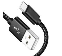 NWNK13 USB C Cable - Type C Fast Charging Cable for Samsung Galaxy Xcover 5 / 4S / 6 Pro - Nylon Braided Android Phone Charger Lead Wire Sync Cord (2m, Black)