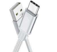 NWNK13 USB C Cable, Type C Fast Charging Cable for Samsung Galaxy Xcover 5 / Xcover 4S / XCover6 Pro, Nylon Braided Android Phone Charger Lead, Sync Cord (3m, Silver)