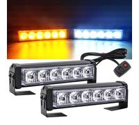 NWpangu 2 In 1 LED Emergency Strobe Light Yellow White Dash Strobe Light Warning Light Bar with Switch for Cars, Boats, Trucks, Trailers, Emergency Vehicles.