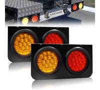 NWpangu 2PCS Semi-Truck Rear LED Tail Lights - 19-LED, 24V for Snowmobile, Utility Pickups, Truck, RV, Camper, UTV, Vans