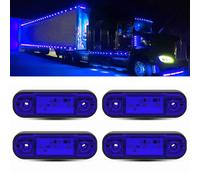 NWpangu 4PCS Side Marker Lights 12V/24V Universal Position Lamps 3-LED Front Rear Indicators for Truck Camper Van Lorry Tractor Trailer Car Bus,Blue
