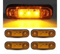 NWpangu 4PCS Side Marker Lights 12V/24V Universal Position Lamps 3-LED Front Rear Indicators for Truck Camper Van Lorry Tractor Trailer Car Bus, Yellow