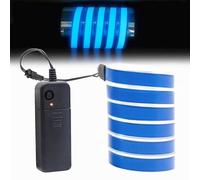 NWpangu Electroluminescent El Light Strip with 3V Battery Case Driver, Car Interior Atmosphere Light, Decoration Light Ideal for Parties, Halloween, DIY Decoration, Ice Blue(No Battery)