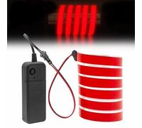 NWpangu Electroluminescent EL Light Strip with 3V Battery Case, EL Neon Decoration Light for Parties, Halloween, DIY Decoration, Red No Battery