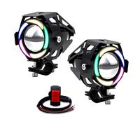 NWpangu LED Driving Lights 12V/24V Car Spot Light Front Fog Lights with Colorful Halo Ring Universal for Off Road 4x4 Motorcycle ATV(Include Switch)