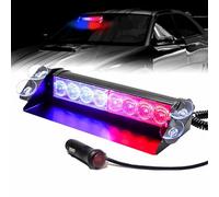 NWpangu LED Emergency Dash Strobe Light 12V 8-LED Car Warning Light Bar with Switch&Suction Cup, Universal Flashing Warning Light for Car Truck Bus Forklift (Red & Blue)