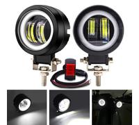 NWPangu LED Motorcycle Driving Fog Lights, 3inch Round Spotlights Fog Lamps Auxiliary Lights Headlights 12V 24V,White (Include Switch)